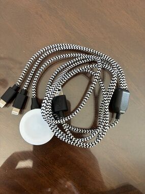 Universal Black & White Braided Multi-Connector Charging Cable